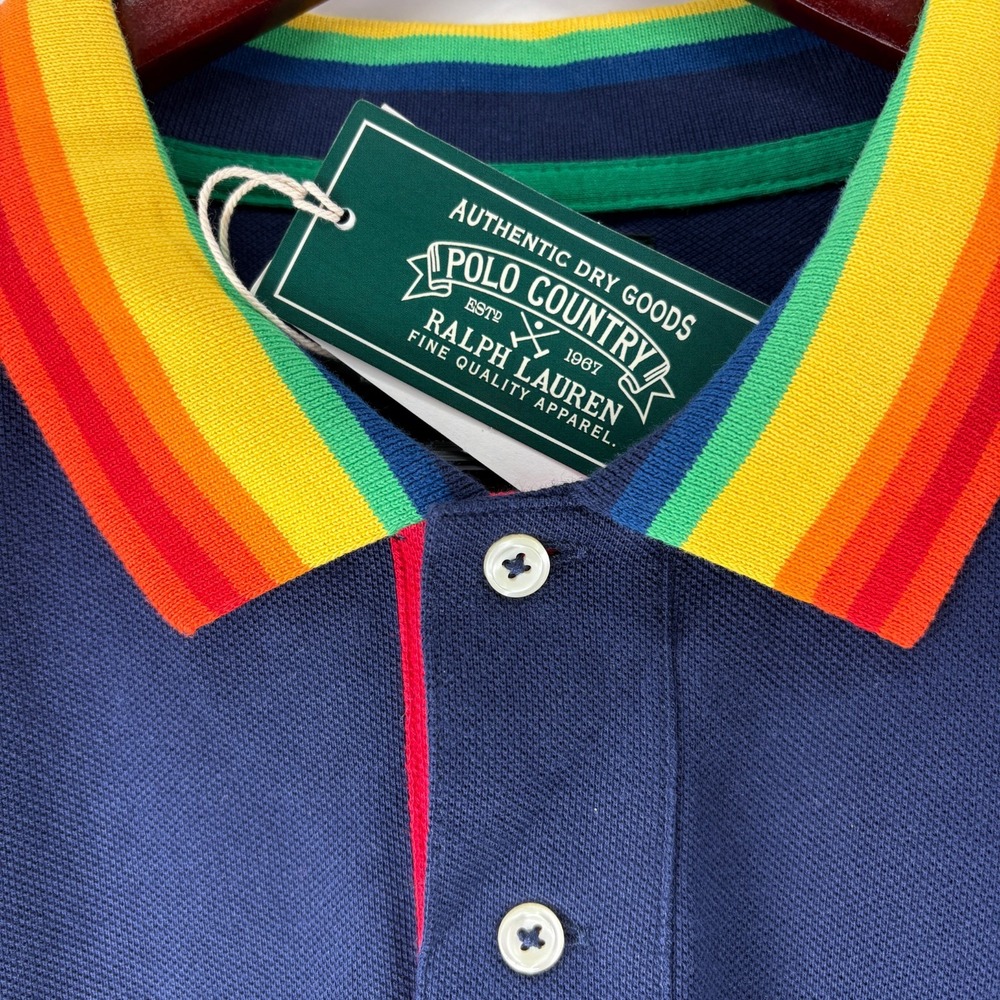 NWT Polo Ralph Lauren Polo Country Sportsman XXL Outdoor Rainbow Collar Navy - Picture 4 of 15